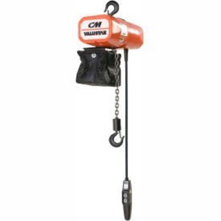 Cm CM Valustar 1/2 Ton, Electric Chain Hoist W/ Chain Container, 10' Lift, 16 FPM, 115V 2403-2450